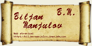 Biljan Manjulov vizit kartica